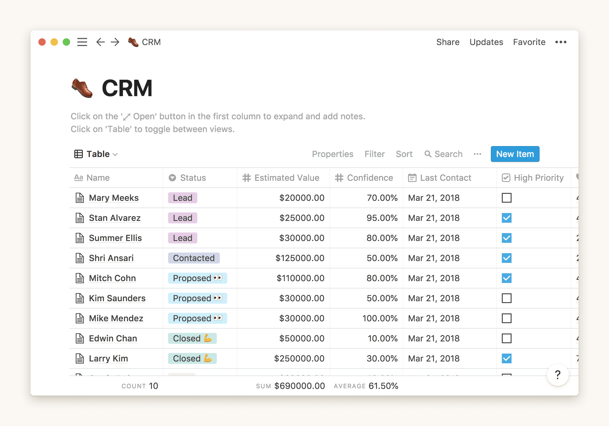 Notion CRM